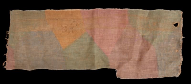 WW1 German Camouflage Aeroplane Fabric Annotated ' From A Hun Aircraft March 1917'