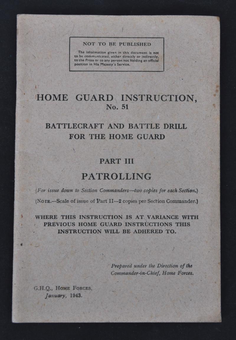'Patrolling' - Battlecraft & Battle Drill Home Guard Instruction 1943