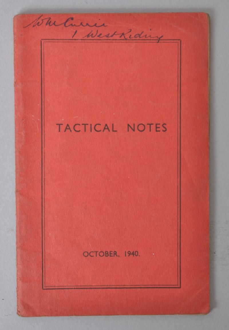 WW2 British 'Tactical Notes' Manual Oct 1940