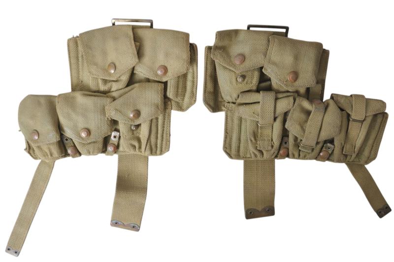Early WW2 Issue British '08 Pattern Cartridge Pouches - 1940 Dated ( BEF )