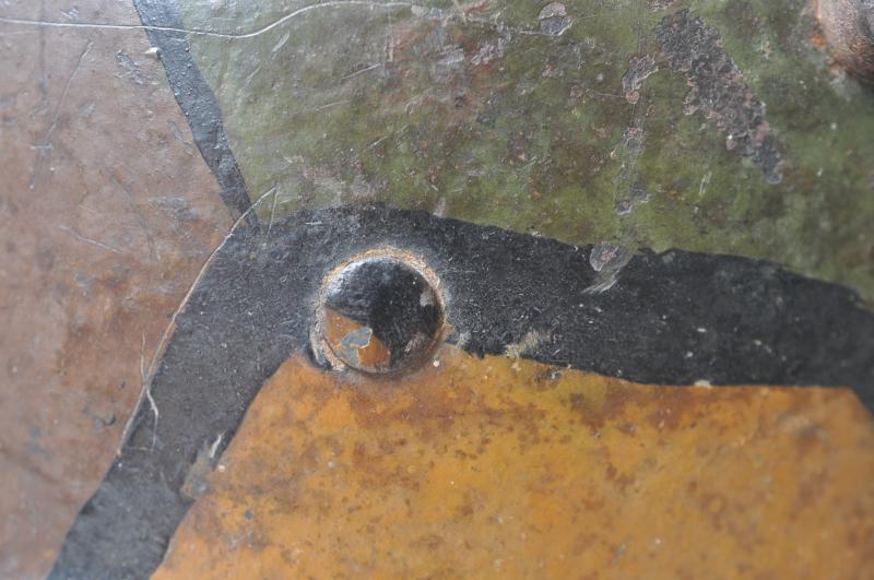 WW1 German Battle Damaged Camouflage M16 Helmet