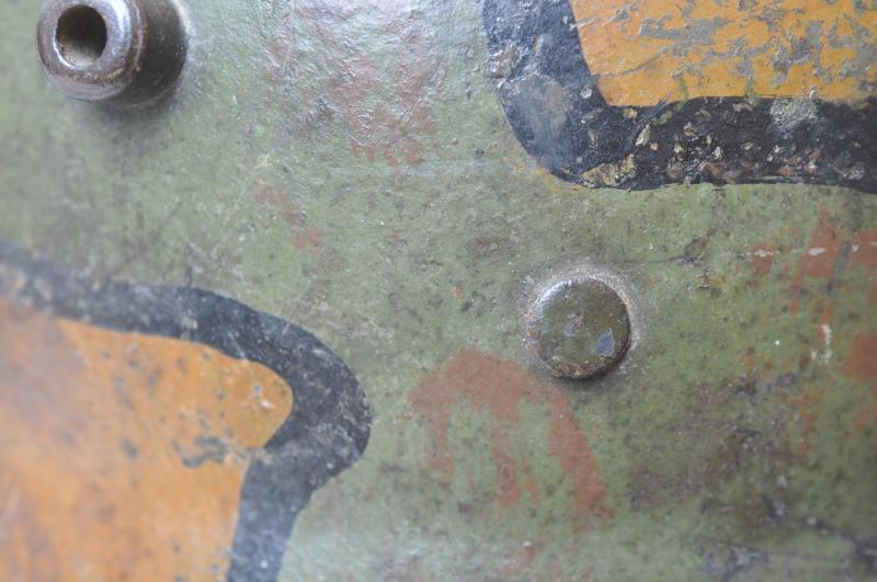 WW1 German Battle Damaged Camouflage M16 Helmet