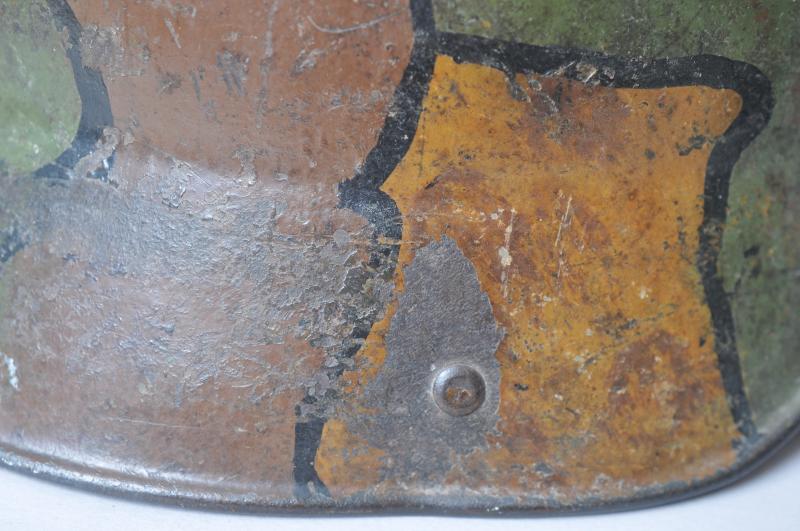 WW1 German Battle Damaged Camouflage M16 Helmet