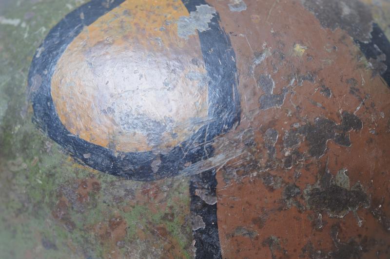 WW1 German Battle Damaged Camouflage M16 Helmet