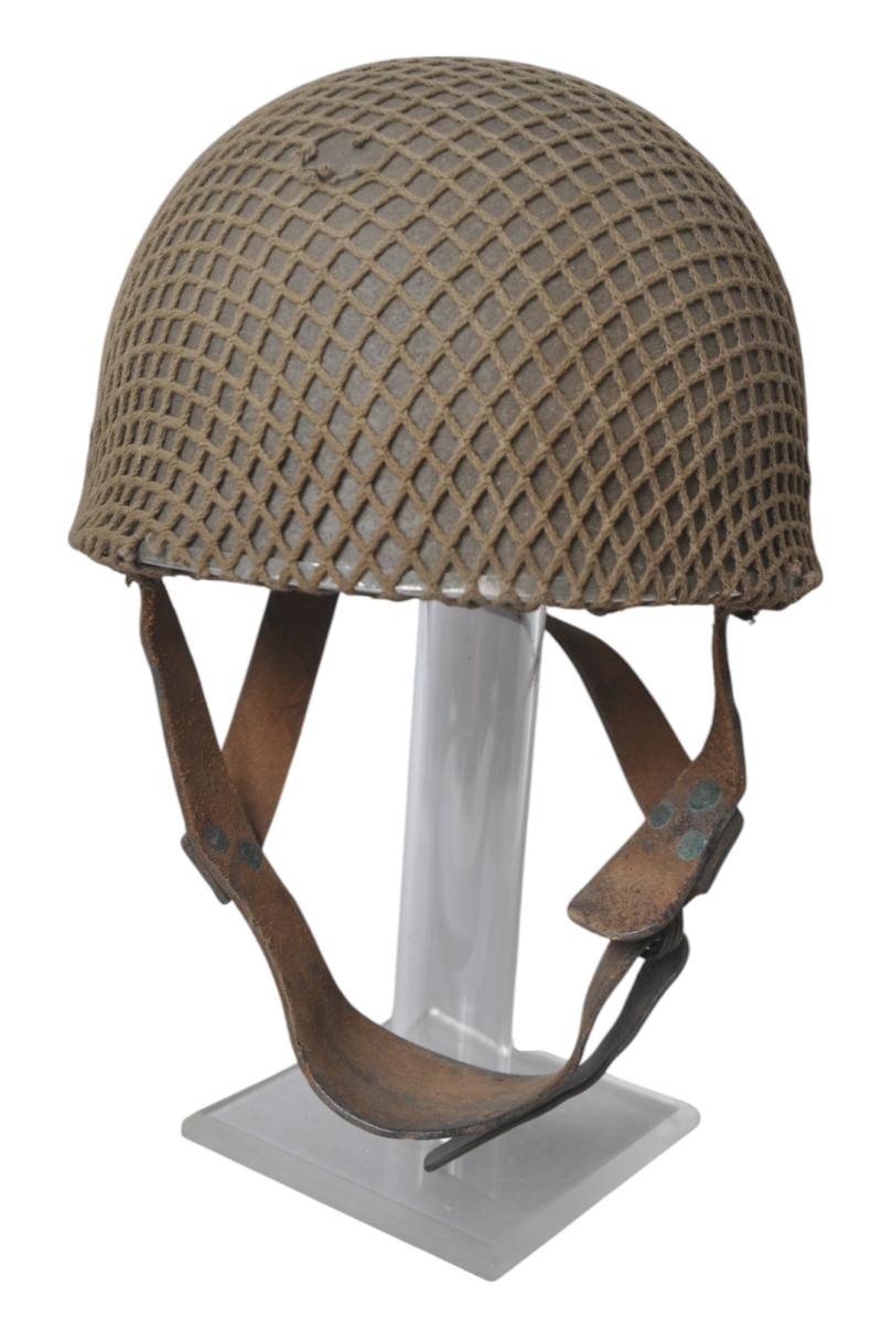 WW2 British Camouflage Netted MK.1 Paratrooper Helmet 1943