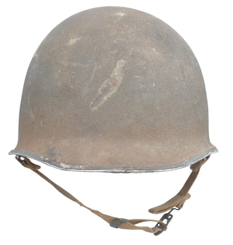 WW2 US Fixed Bales , Front Seam M1 Helmet With Hawley Liner