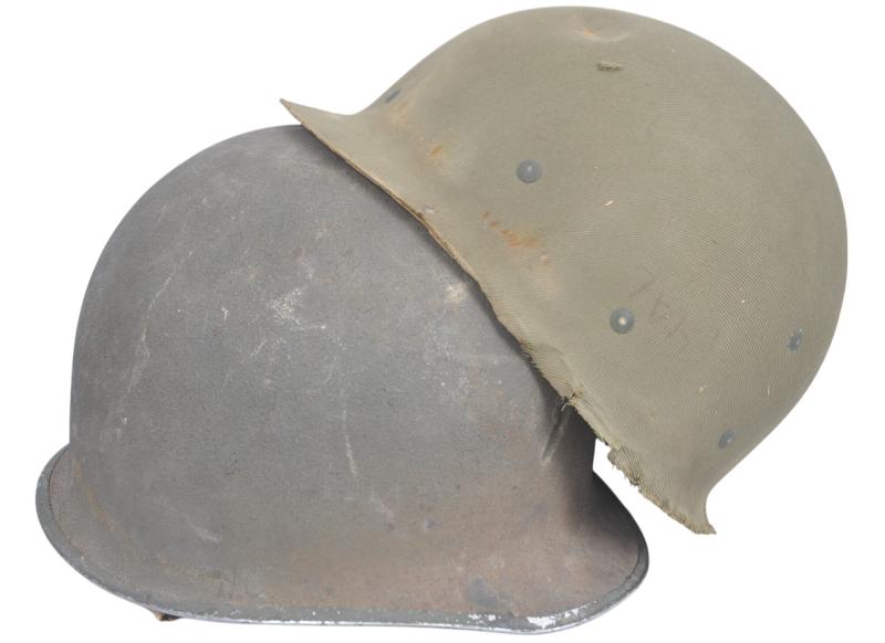 WW2 US Fixed Bales , Front Seam M1 Helmet With Hawley Liner