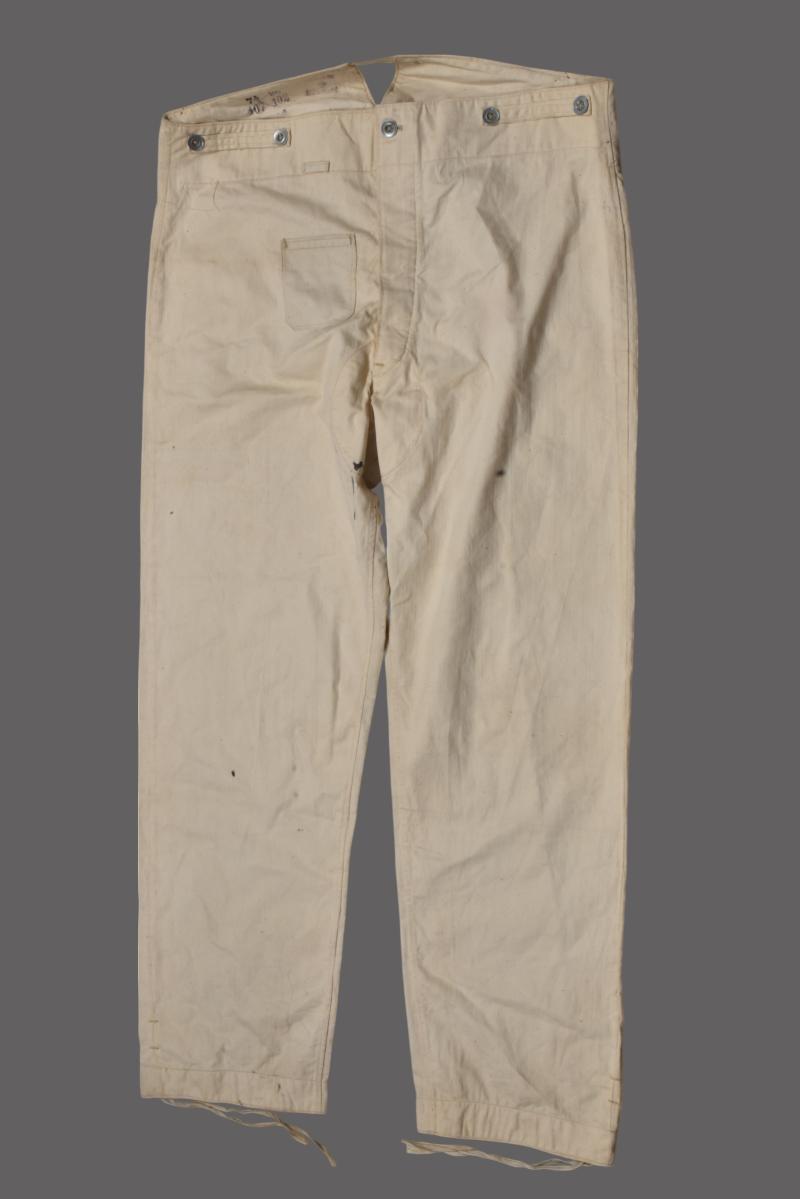 WW1 German Soldiers Drill/Work Trousers - Marked To Railway Troops 1916