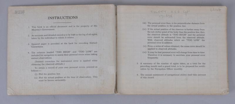 WW2 Canadian Air Force Sight Logbook 1942 To 166 SQN KIA