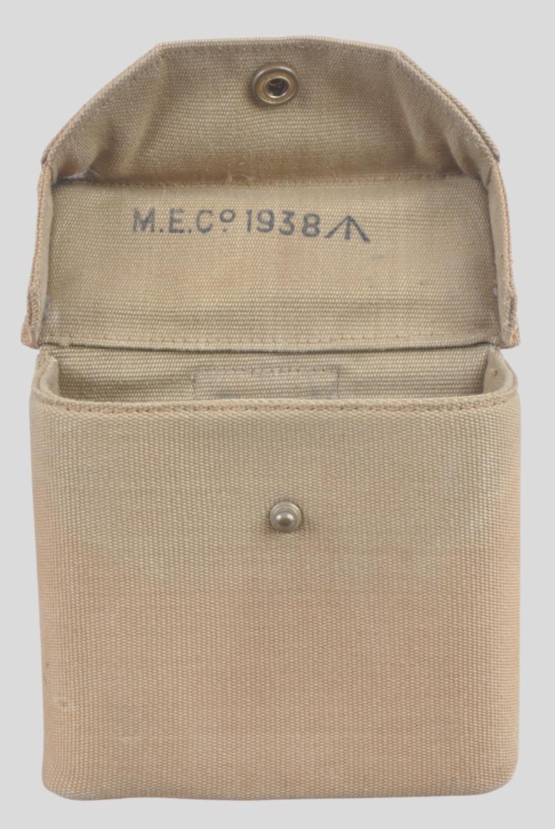WW2 British Early '37 Patt Webbing Binocular Case 1938