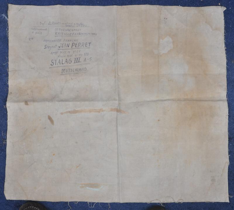 WW2 French POW Inscribed Groundsheet