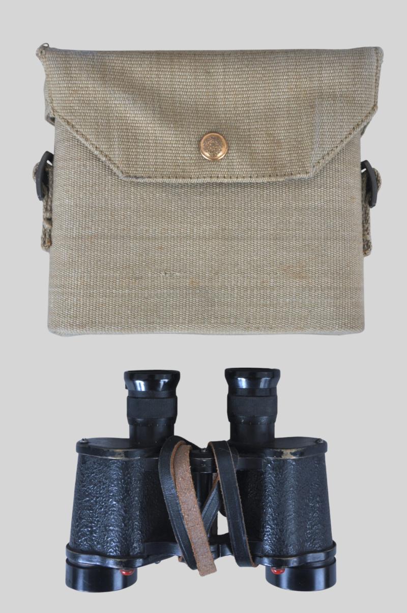 WW2 British Army Binoculars & Webbing Carrying Case 1944/1941