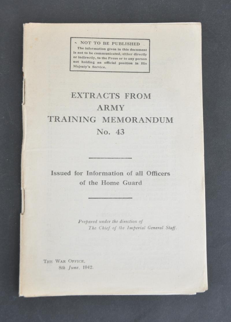 Home Guard Officers Training Memorandum No.43