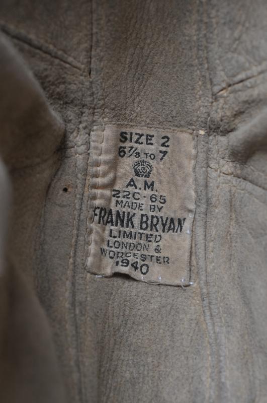 WW2 British RAF B Type Flying Helmet 1940 - With Cheek Protectors & Rubber Earcups