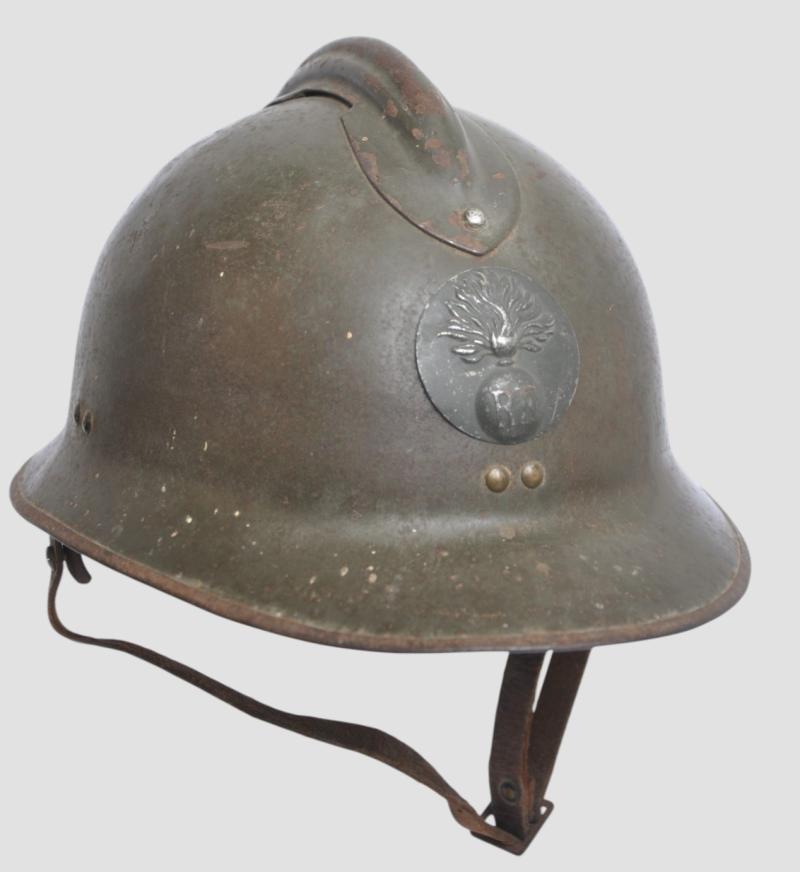 WW2 French ***Named*** 1940 Battle For France Infantry M26 Adrian Helmet