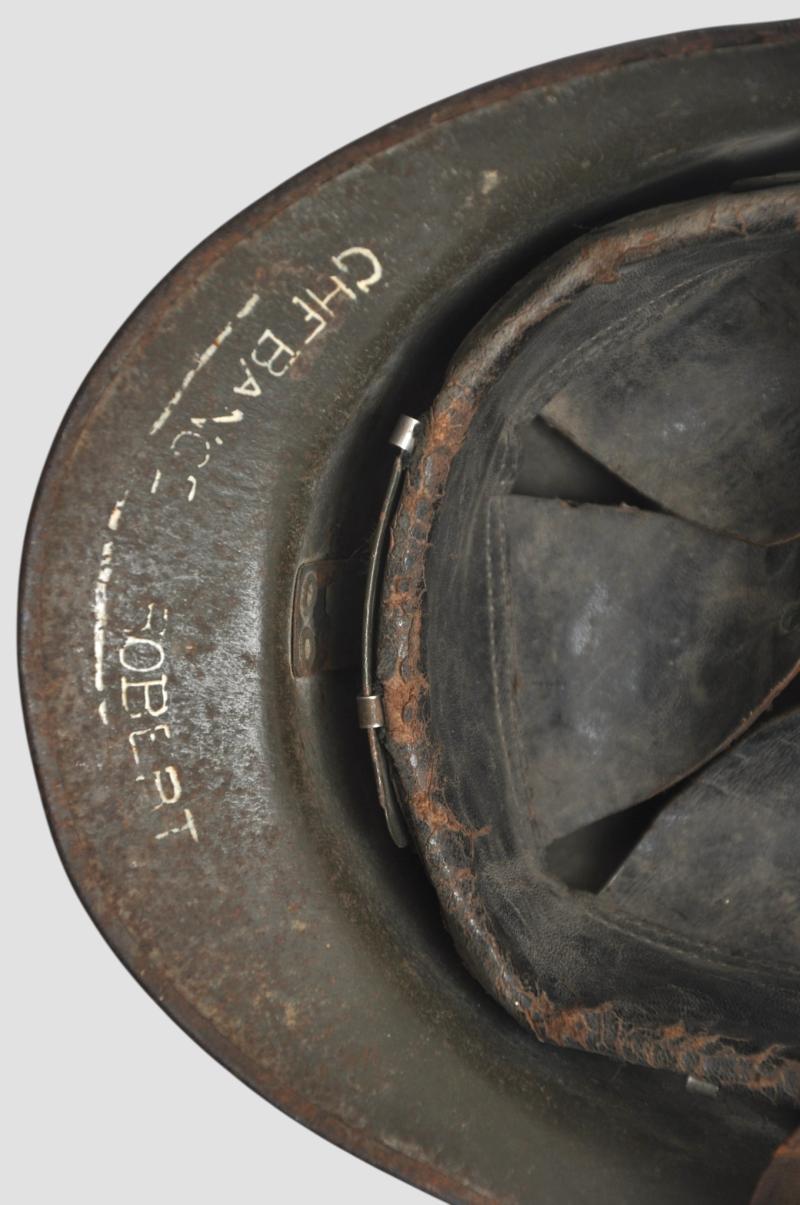 WW2 French ***Named*** 1940 Battle For France Infantry M26 Adrian Helmet