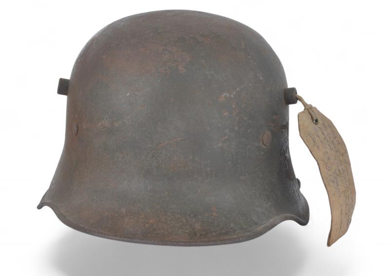 Published WW1 German M16 Steel Helmet With Capture Tag - Featured In Stahlhelm By Oliver Lock