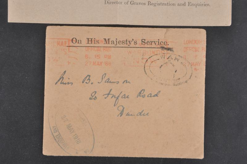 WW1 British Letter From Graves Registration To Relative ( Hooge Burial ) May 1918