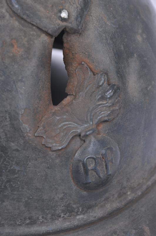 Published WW1 French Battle Damaged M15 Adrian Infantry Helmet