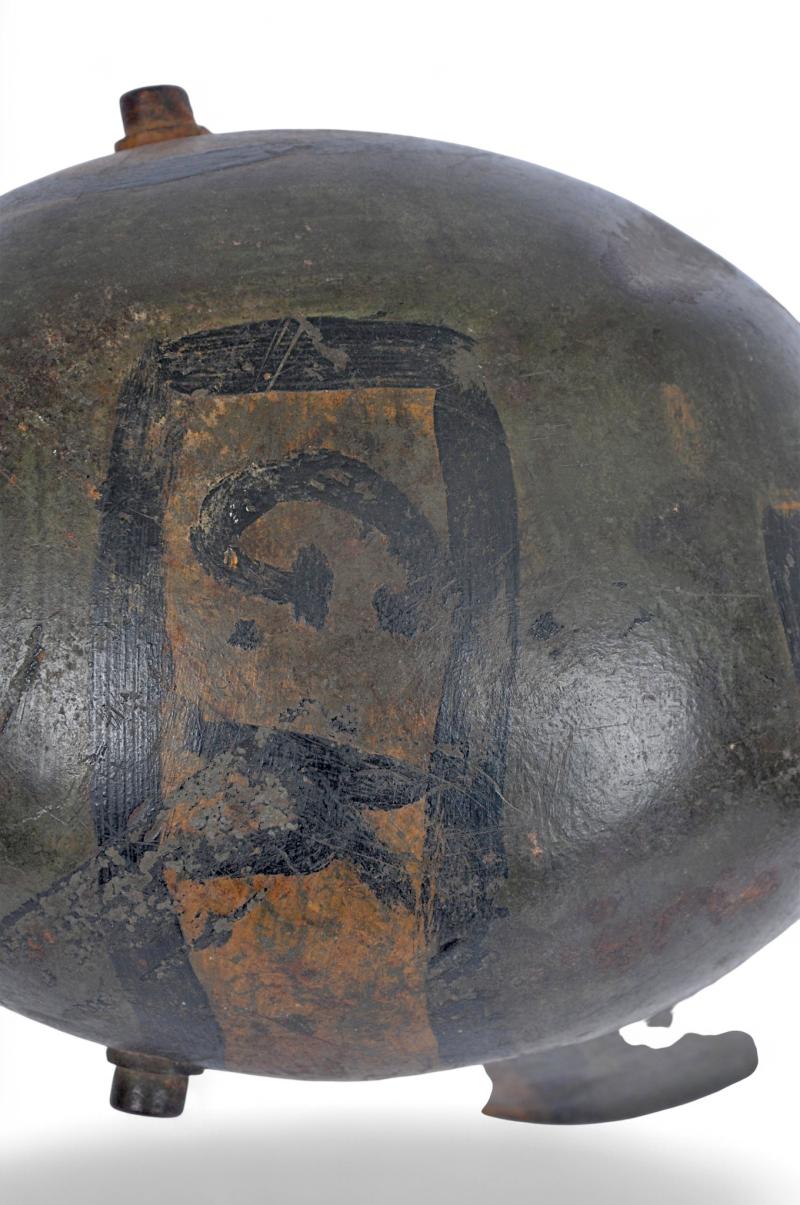 WW1 German Camouflage M16 Helmet With Battle Damage