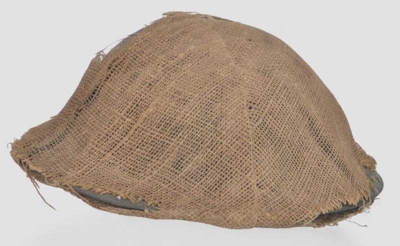 WW1 British War Office Brodie Helmet With Hessian Camouflage Cover