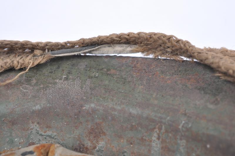 WW1 British War Office Brodie Helmet With Hessian Camouflage Cover