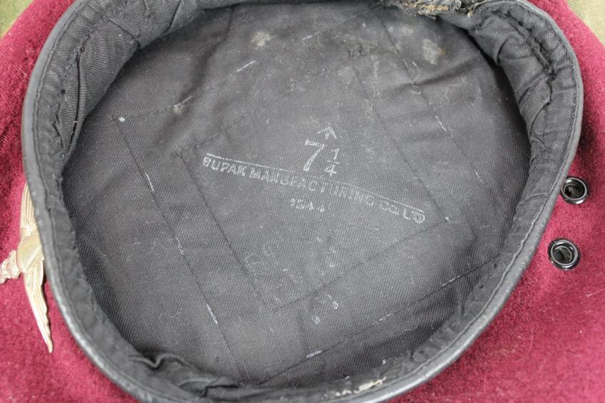 WW2 British Normandy/Arnhem 1944 Dated Paratrooper Beret
